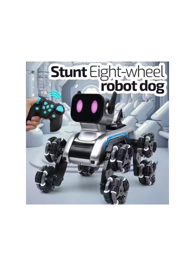 Remote Control Eight-Wheeled Stunt Robot Dog – Interactive RC Toy with 360° Spins, Flips, LED Lights, Durable Design, Fun Action  Stunt Features for Kids - Image 2