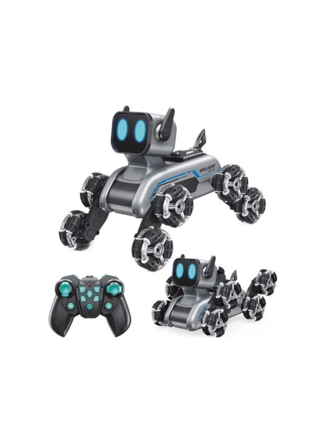 Remote Control Eight-Wheeled Stunt Robot Dog – Interactive RC Toy with 360° Spins, Flips, LED Lights, Durable Design, Fun Action  Stunt Features for Kids - Image 1