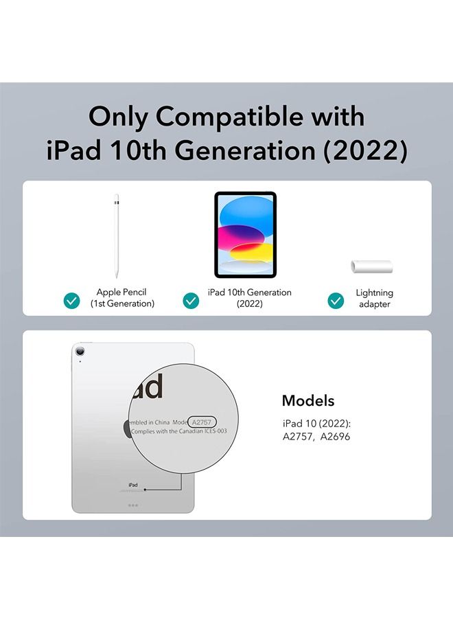 Rock Pow Case for iPad 10th Generation 10.9 Inch 2022 Built-in Pencil Holder Flexible Back Cover, Trifold Stand, Auto Sleep Wake Rebound Series Black - Image 2