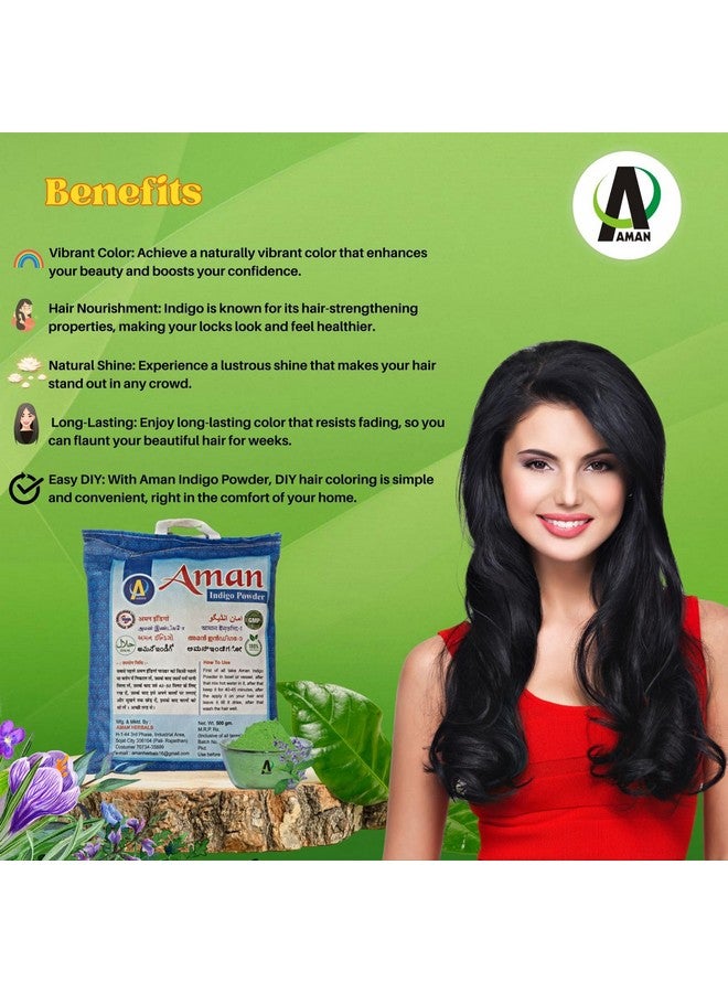 AMAN Herbals - 100% Natural And Ayurveda Neelamari Indigo Powder Natural Hair Colour Without Chemical (500 Gm Pack Of 1) - Image 5