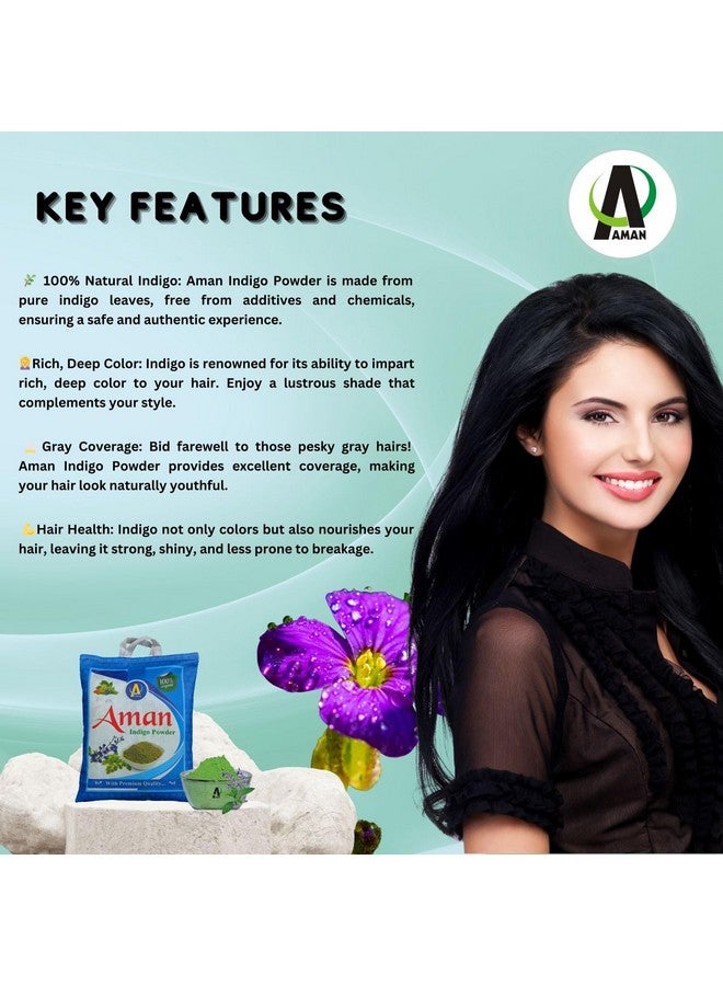 AMAN Herbals - 100% Natural And Ayurveda Neelamari Indigo Powder Natural Hair Colour Without Chemical (500 Gm Pack Of 1) - Image 4