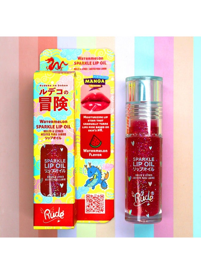 Rude Manga Collection Manga Sparkle Lip Oil - Watermelon - Image 2