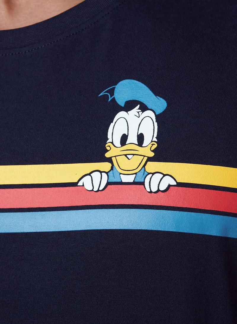 The Souled Store The Souled Store Donald Duck: Stripes Mens and Womens Graphic Printed T-Shirt