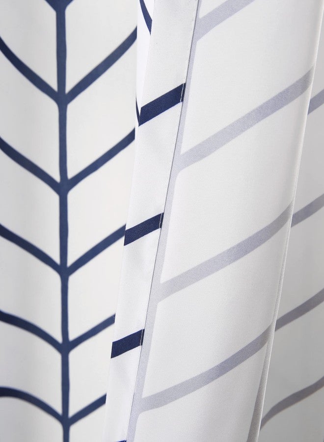 Lush Decor Calia Chevron Geo Window Curtain Panel Pair, 84" L x 52" W, Navy - Image 5