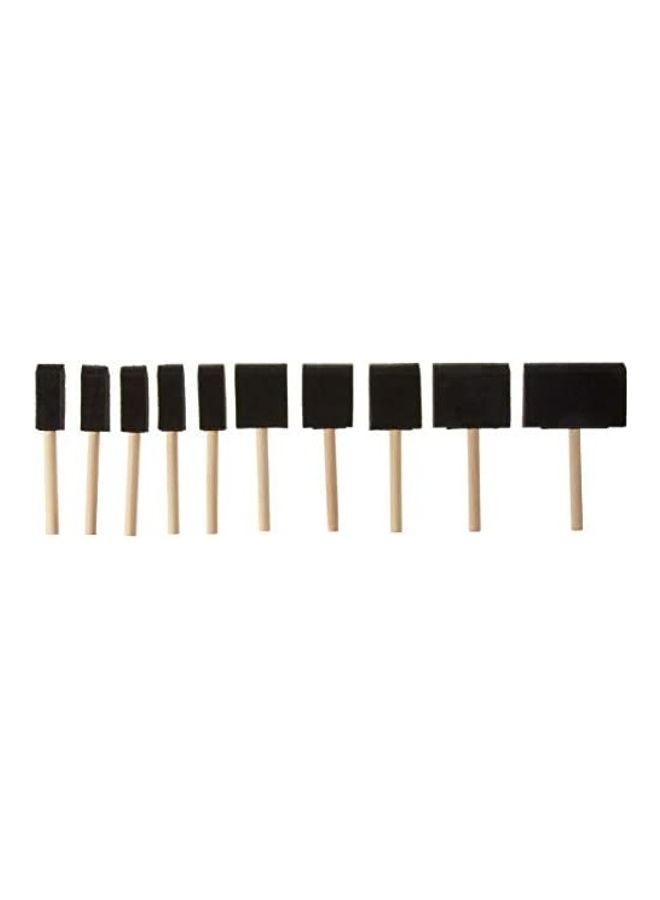 NIBEMINENT 10-Piece Foam Paint Brush Set Black/Brown