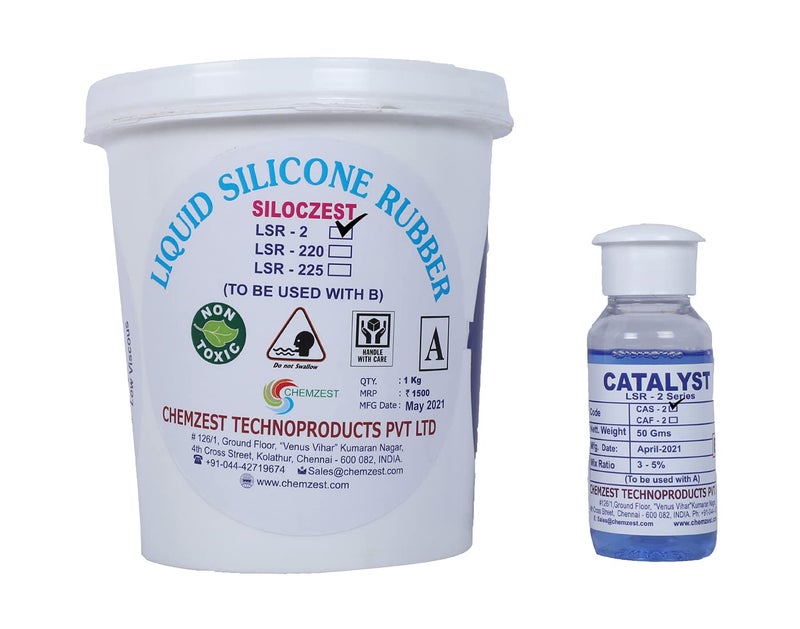 Generic RANA POLYMERS SILOCZEST LSR2 Liquid Silicone Rubber with Slow Catalyst for Resin Art Craft POP Clay Mold Making Applications  - Image 1