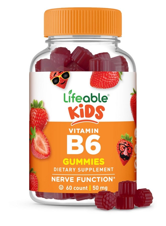 Lifeable Vitamin B6 Gummies for Kids | Great Tasting B6 Vitamins 50mg | Vegan Non-GMO Gluten Free | for Nerve Function Support | 60 Gummies - Image 1
