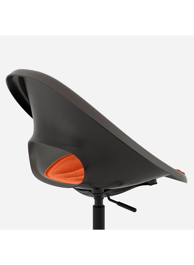 erorex Swivel Chair + Pad, Dark Grey/Orange - Image 3