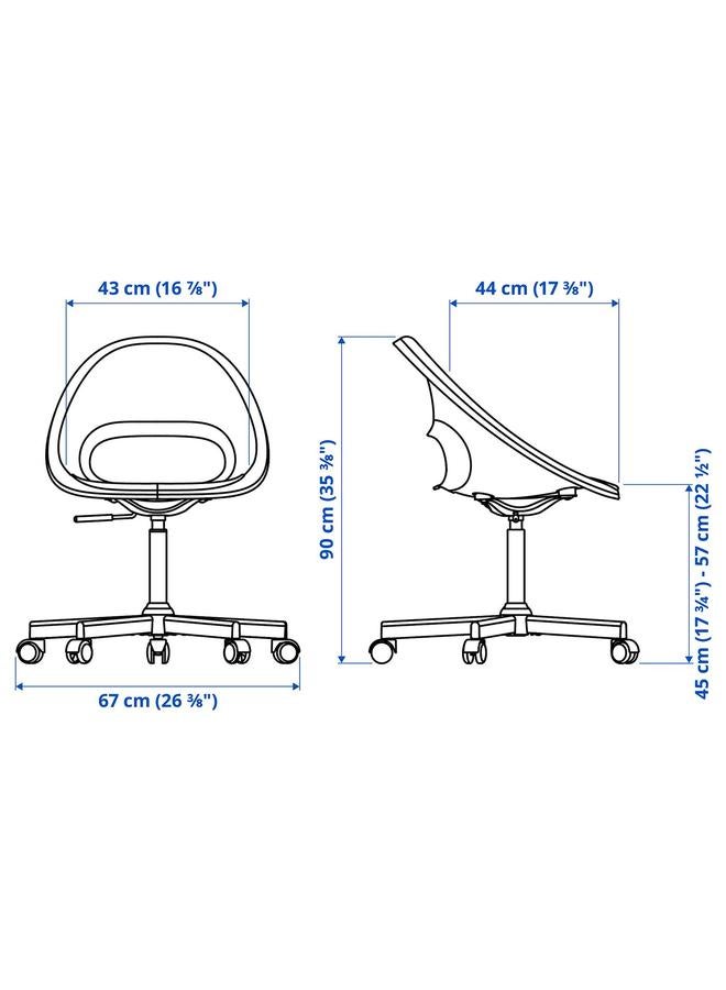 erorex Swivel Chair + Pad, Dark Grey/Orange - Image 2