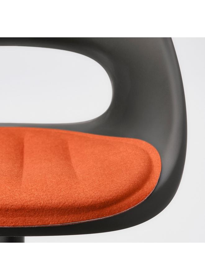 erorex Swivel Chair + Pad, Dark Grey/Orange - Image 4