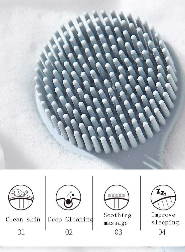 Shower Foot Scrubber and Body Brush Set No Plastic Smell Feet Back Wet Dry Exfoliator Cellulite Massager Skin Care Accessories - Image 3