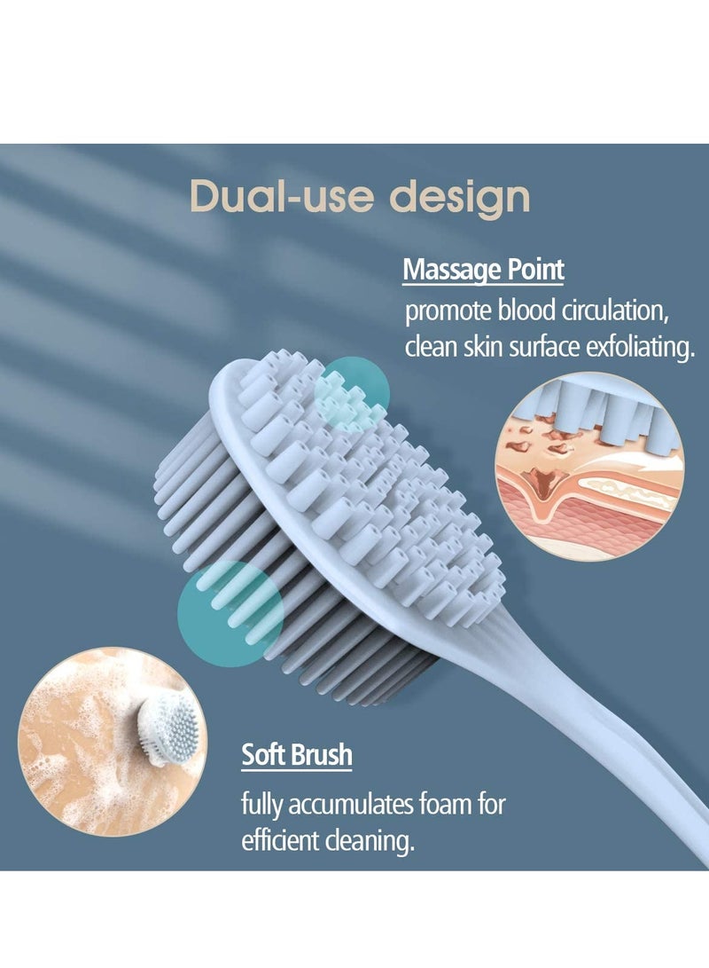 Shower Foot Scrubber and Body Brush Set No Plastic Smell Feet Back Wet Dry Exfoliator Cellulite Massager Skin Care Accessories - Image 2