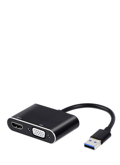 محول USB إلى HDMI VGA، ومحول USB 3.0 إلى HDMI 1080P HDMI وVGA Sync Output