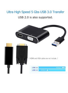 GULFLINK USB to HDMI VGA Adapter, USB 3.0 to HDMI Converter 1080P HDMI and VGA Sync Output  - Image 3