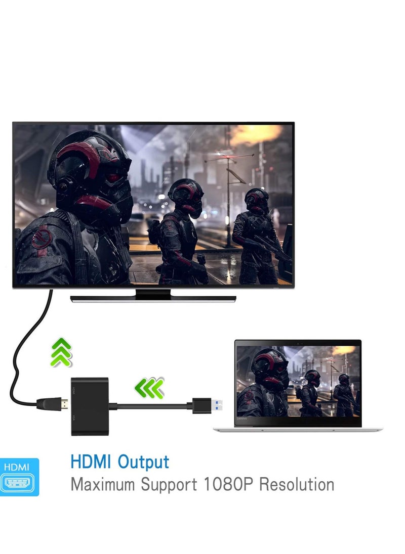 جولف لينك محول USB إلى HDMI VGA، ومحول USB 3.0 إلى HDMI 1080P HDMI وVGA Sync Output  - Image 2