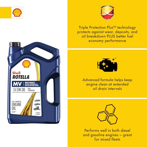 Shell Rotella 550046251-3PK T6 Full Synthetic Multi-Vehicle 5W-30 Diesel Engine Oil (1-Gallon, Case of 3) - Image 4