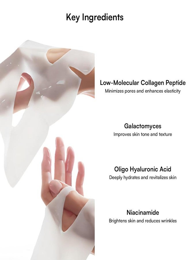 INIA Bio-Collagen Face Mask with Hyaluronic Acid – Deep Hydrating & Firming Hydrogel Mask for Skin Elasticity & Pore Minimizing – 4 Pack - Image 3