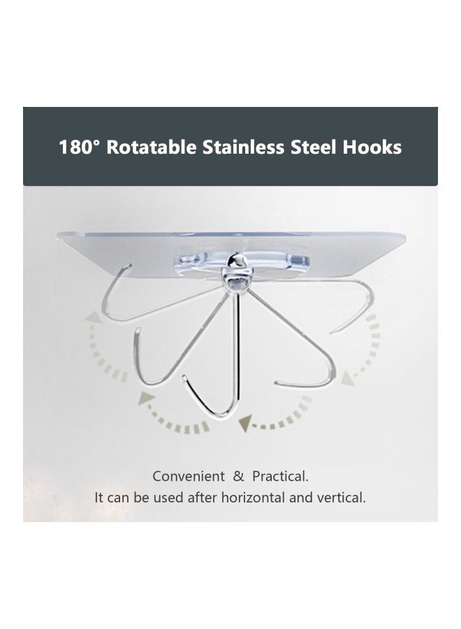 NIBEMINENT 24-Piece Adhesive Hook Silver - Image 2