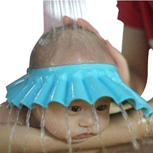 SPHTOEO Safe Shampoo Shower Bathing Protection Soft Cap Hat for Toddlers Baby Children Kids to Keep the Water Out of Their Eyes Face Blue