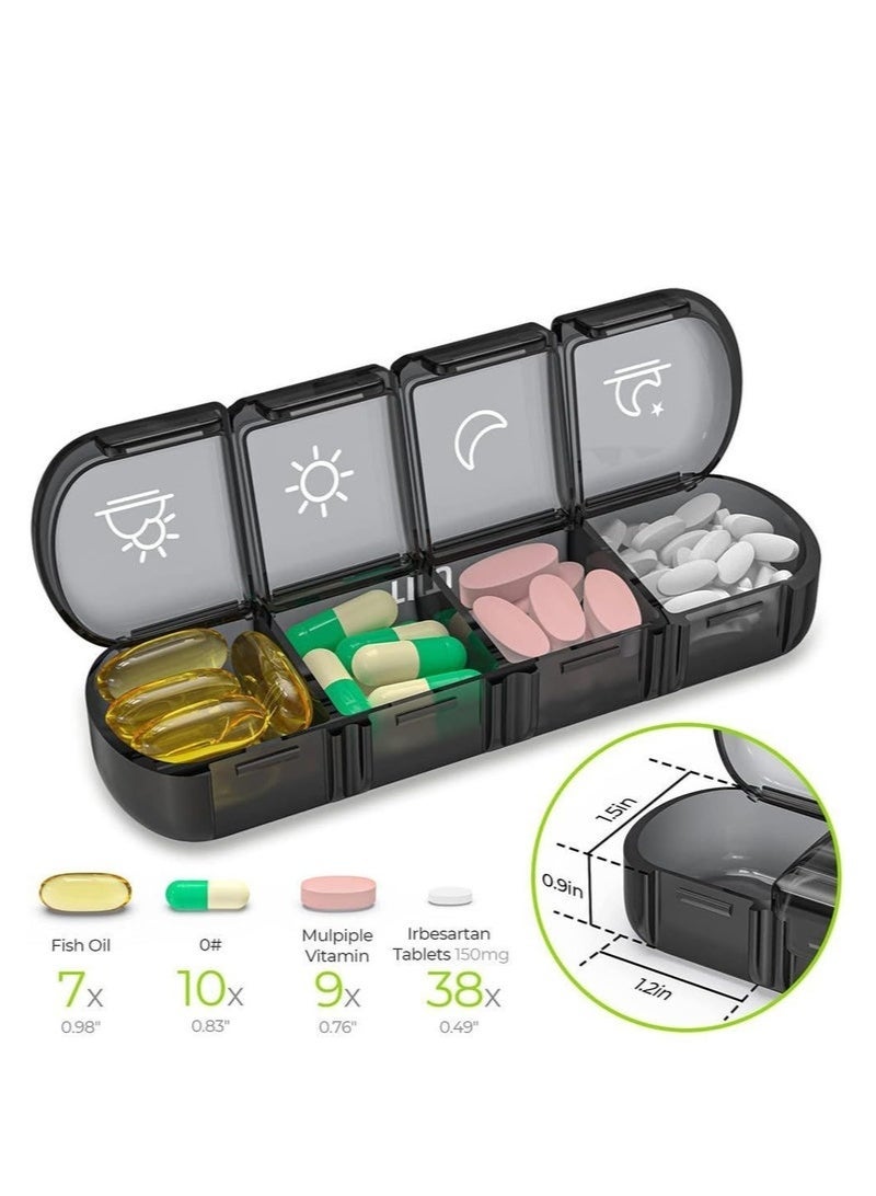 Weekly Pill Organizer 4 Times a Day, Large Pill Box 7 Day Medicine Organizer Pill Case,Light-Proof Daily Pill Box,Portable Travel Pill Case for Medication, Vitamins, Fish Oils,Supplements - Image 2