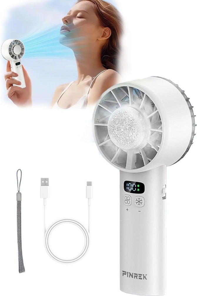 Mini Fan, Portable Handheld Fan, High-Speed Turbofan Brushless motor and TEC Semiconductor cooling 5200 mAh USB Rechargeable Fan, Battery Table Fan with Digital Display, Support 100-Speeds Infinitel