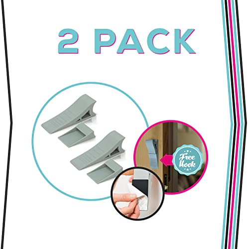 Quality Clever Heavy Duty Rubber Door Stopper – Zero Edge Door Wedge Stops All Doors, Gaps to 1.5 Inch on All Surfaces – Door Stopper Wall Mount Hangs Up When Not in Use for No-Bending Easy Access - Image 3