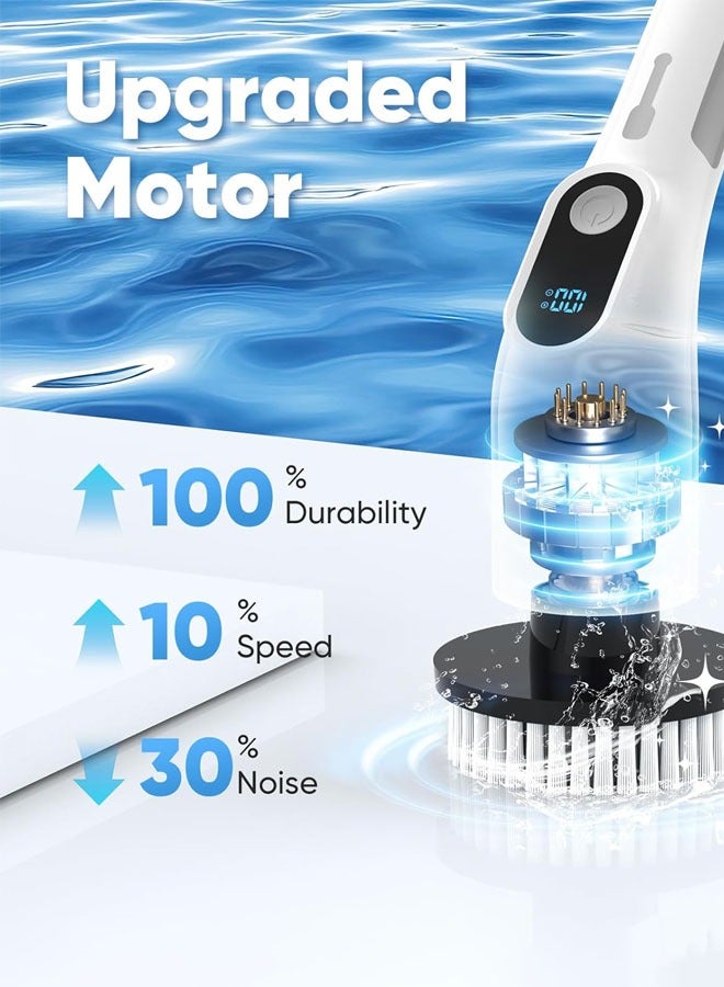 Joshberg 8-in-1 Electric Spin Scrubber | Electric Cleaning Brush | Extendable Handle & 8 Interchangeable Heads | Smart Cordless Cleaner for Bathroom, Kitchen, Tiles, Floors, Shower, Window, Tub and Car - Image 3