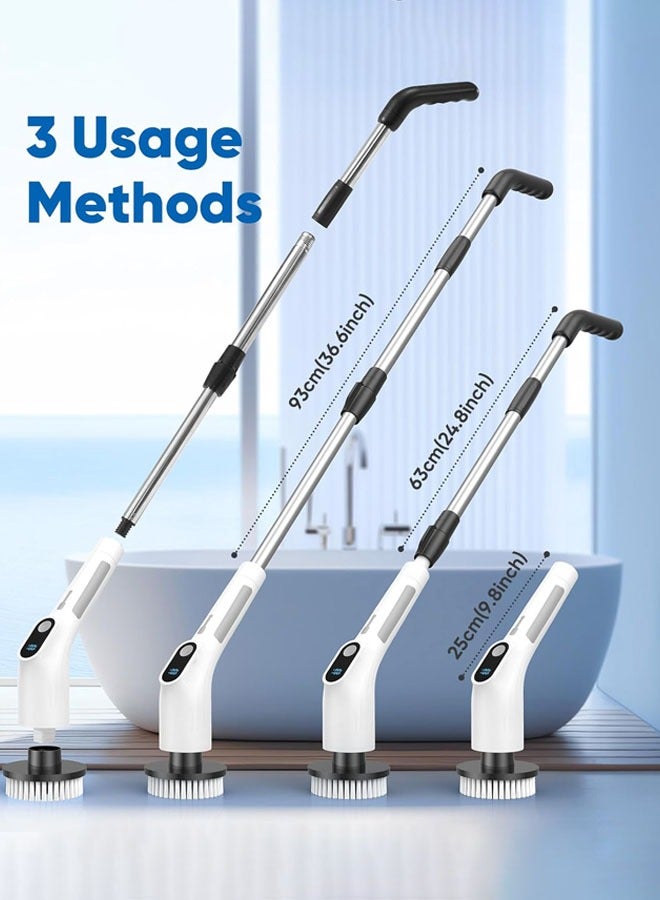 Joshberg 8-in-1 Electric Spin Scrubber | Electric Cleaning Brush | Extendable Handle & 8 Interchangeable Heads | Smart Cordless Cleaner for Bathroom, Kitchen, Tiles, Floors, Shower, Window, Tub and Car - Image 5