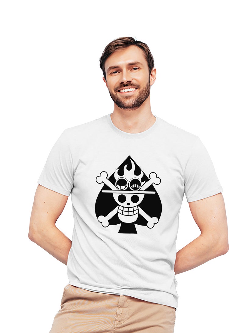 Fashion World Cotton T-shirt Printed with High-quality Anime One Piece ACE - Image 1
