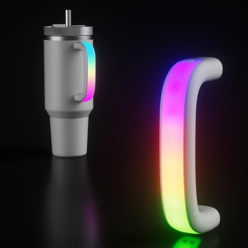 Terficer 6 Colors LED Light-Up Tumbler Handle for Stanley 40oz/30oz, Comfortable Water Bottle Handle for Stanley Tumbler-Compatible with 40oz Stanley Cup Accessories, Use for Outdoor, Christmas Party (Frost) - Image 1
