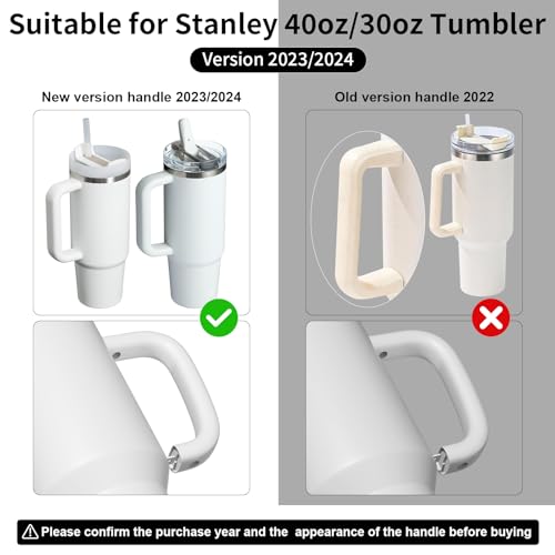 Terficer 6 Colors LED Light-Up Tumbler Handle for Stanley 40oz/30oz, Comfortable Water Bottle Handle for Stanley Tumbler-Compatible with 40oz Stanley Cup Accessories, Use for Outdoor, Christmas Party (Frost) - Image 2