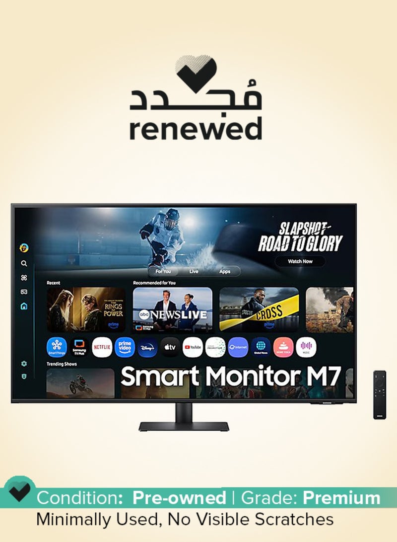 سامسونج Renewed - 43 inch 4K Smart Monitor M7 M7F with Samsung Vision AI, Copilot integrated (Ask Copilot), AI Picture Optimizer, SmartThings, Knox Security, Smart TV Apps, Click to Search, Gaming Hub, Active Voice Amplifier, build in Speakers, LS43FM702UMXUE - Image 1