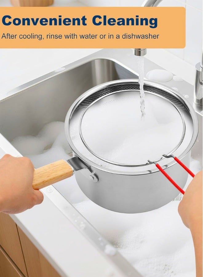 Chase Up Deep Fryer Pot with Basket and Handle, Stainless Steel Oil Strainer Pot with Lid, Small Tempura Deep Frying Pot, Portable Food Cooking Pot for Frying Fish Shrimp Chicken and Fries - Image 4