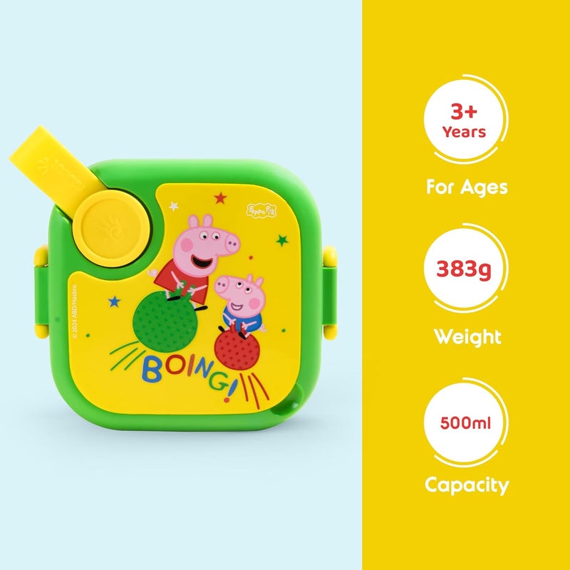 Rabitat Peppa Pig LUNCHMATE Mini-Personalized Stainless Steel Lunch Box- 2 Years Brand Warranty | Tiffin Box for Kids | Lunch Box for School Kids| Hop On 500 ml - Image 2