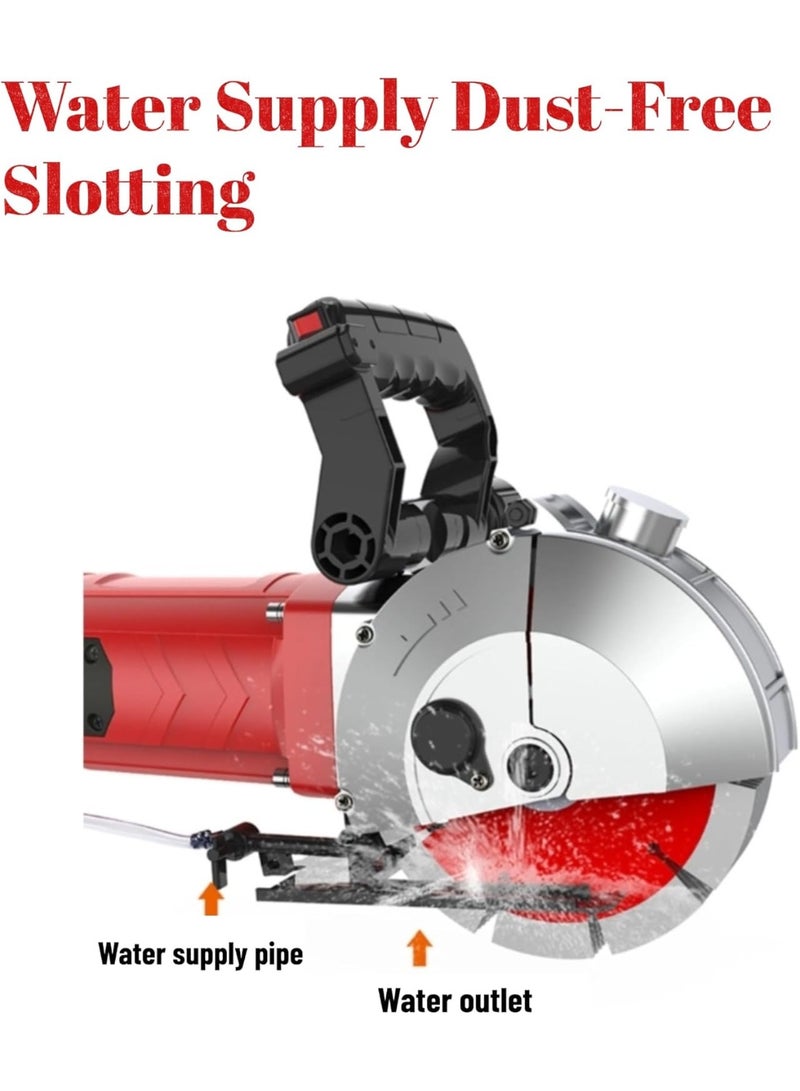 GearZone آلة قطع الأخاديد الجدارية مع صندوق الأدوات 220 فولت 4800 واط، مع 4 شفرات منشار آلة شق الجدران الكهربائية لقطع الطوب والجرانيت والرخام والخرسانة بعرض قطع 38 مم/عمق قطع 38 مم - Image 3