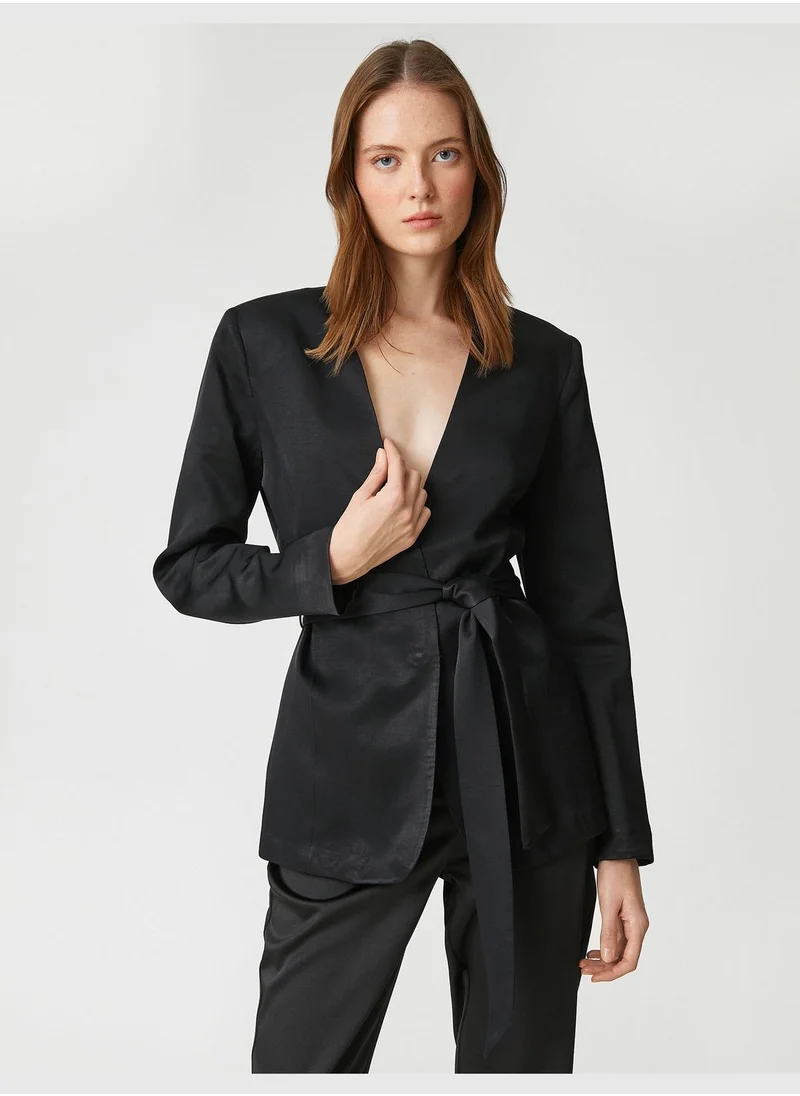 KOTON Waistbanded Kimono Looking Jacket