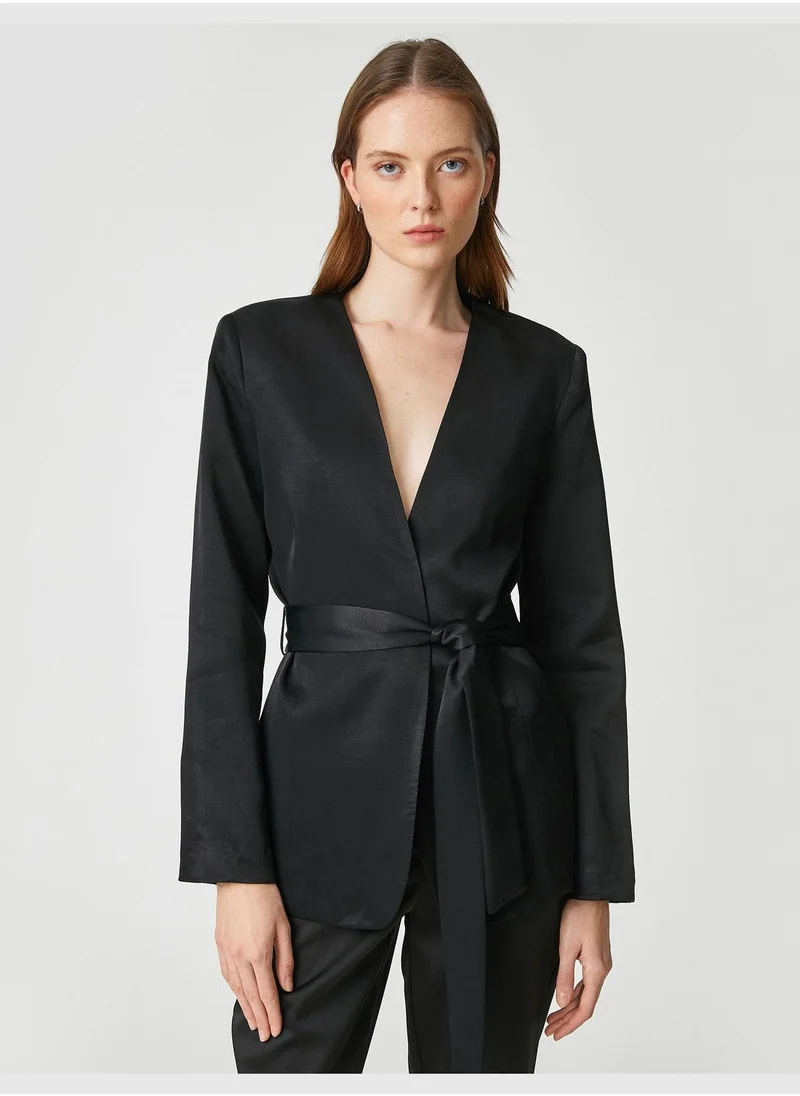 KOTON Waistbanded Kimono Looking Jacket