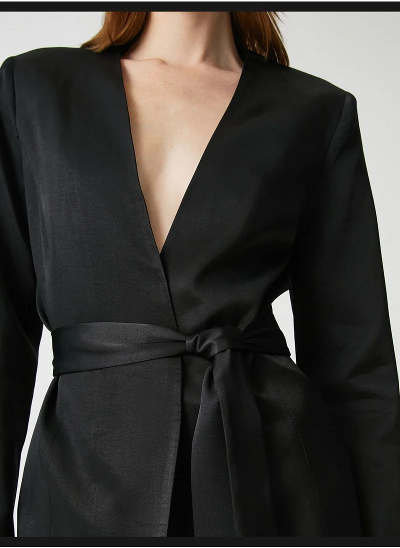 KOTON Waistbanded Kimono Looking Jacket