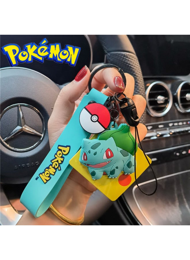 Genuine Baokemeng Series Ornaments Trendy Blind Box Pokémon Car Pikachu Model Doll Hand Toy-Color:Genuine Baokemeng Lanyard-Wonderful Frog Seed ] - Image 1