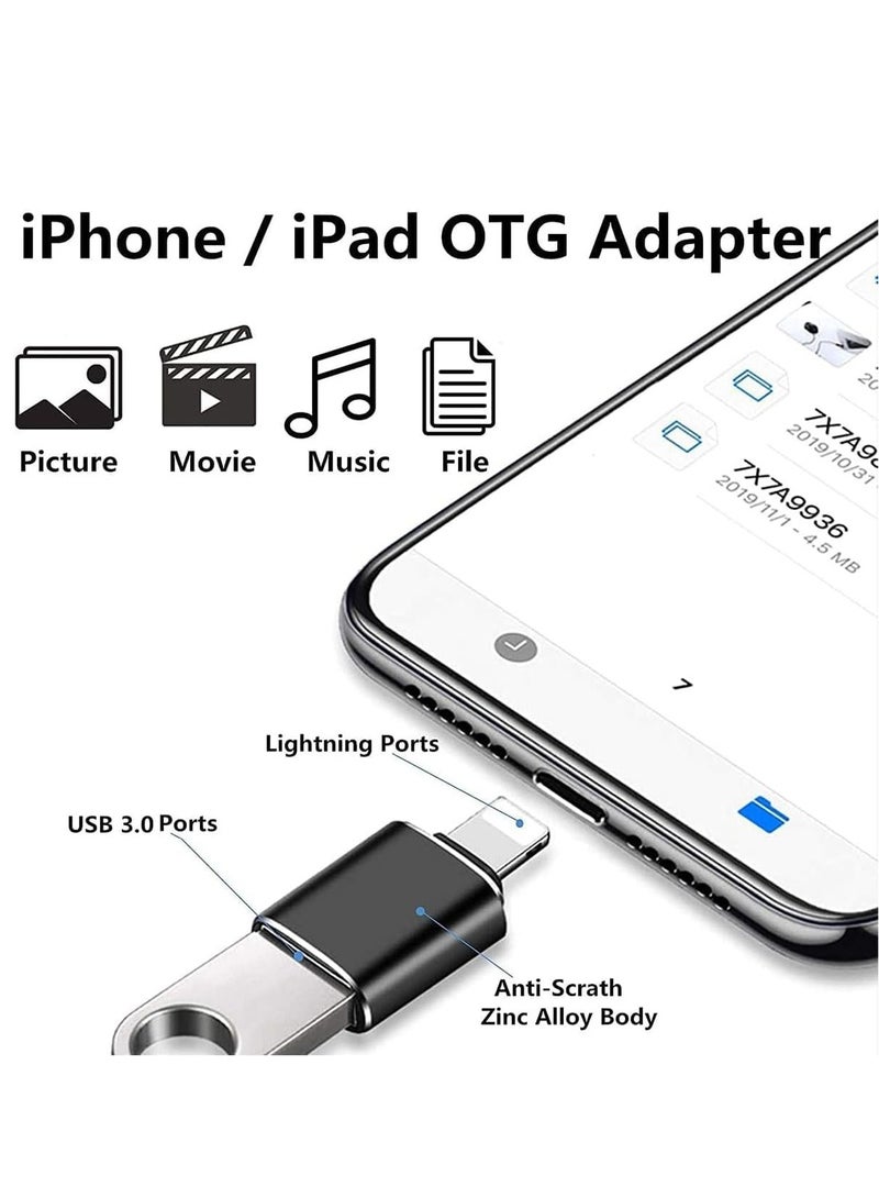 Lightning Male to USB3.0 Female Adapter OTG Cable Portable USB Camera Adapter OTG Data Sync Cable for with iPhon iPd USB Flash Drive Card Reader Camera Mouse MIDI Keyboard - Image 4