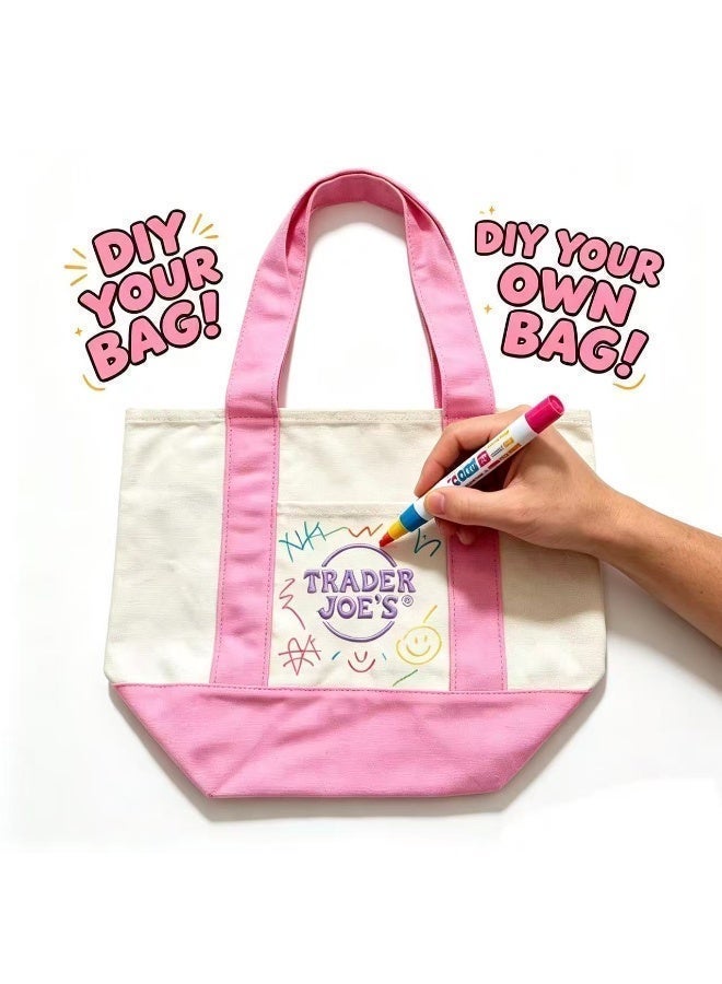 Trader Joe's Medium Canvas Tote Bag (Pink) - Image 2