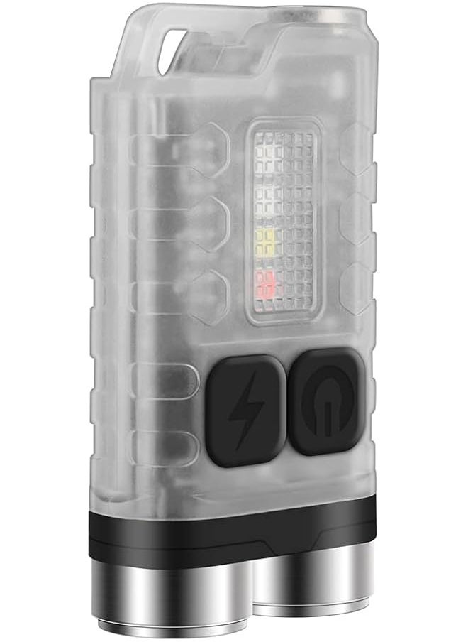 PROMASS promass V3 Mini LED Torch Rechargeable Key Ring Small Torches with Red Blue UV Light - 10 Modes 900 Lumen IP65 Waterproof Battery Operated Car Flashlight  - Image 1