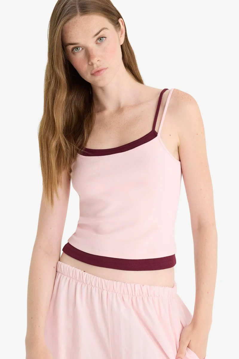Defacto Slim Fit Ribana U Collar Tank Top