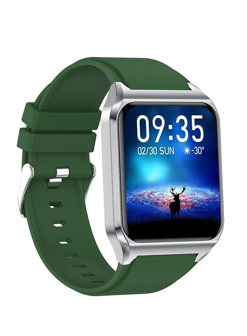 AROAQ H60 Smart Watch Bluetooth Calling Body Temperature Heart Rate Smartwatch IP67 Waterproof Sports Fitness Tracker Watches For Men And Women With Green Silicone Strap - Image 3