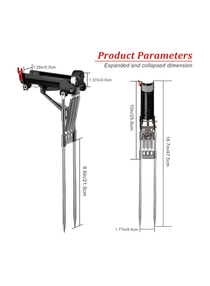 KASTWAVE Fishing Rod Holders for Bank Fishing, 2 Pcs Heightened Fishing Pole Holders, Adjustable High Sensitivity Spring Automatic Fishing Rod Holder, Fishing Pole Stand Equipment - Image 5