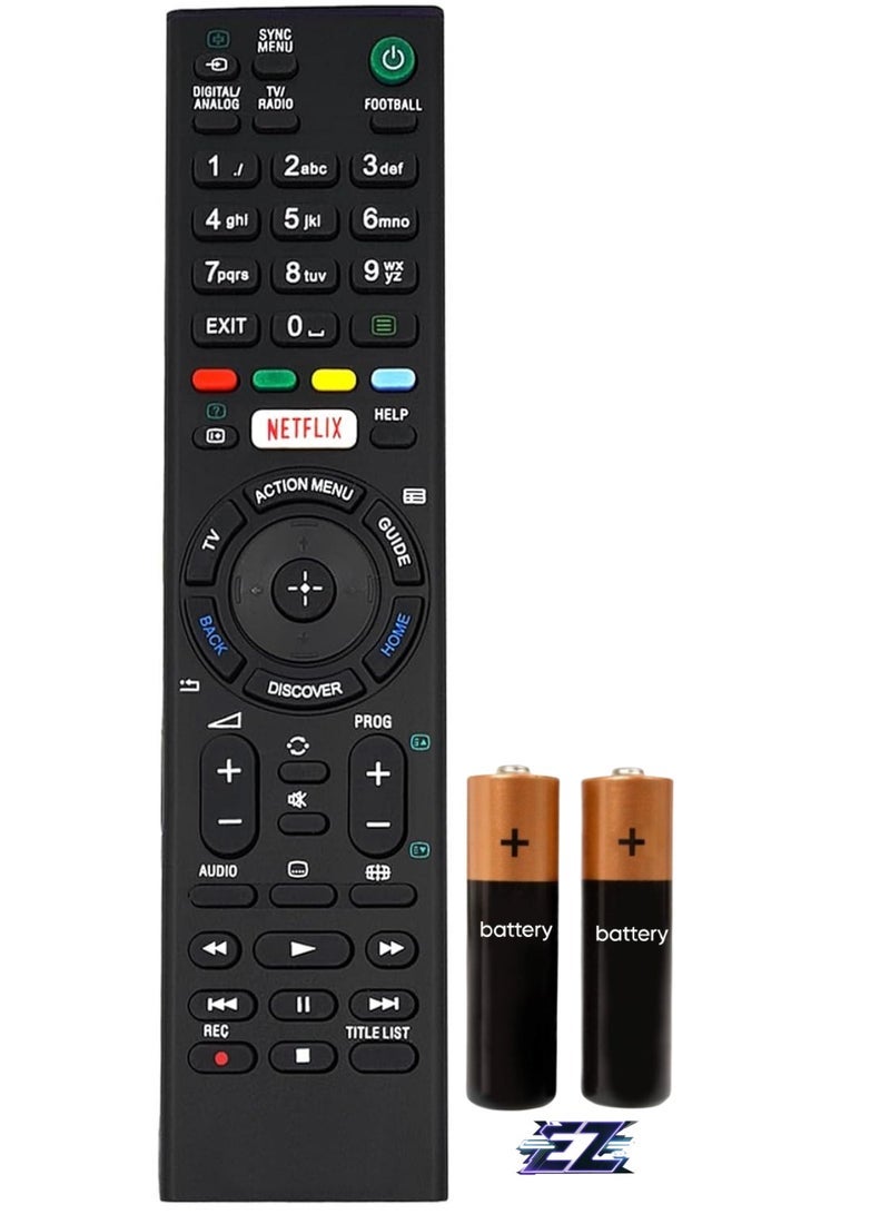 PopZa Replacement Remote Control for Sony TV, KD65XE7005, KD65XE7096, KD-65XE8505, KD-65XE8577, KD-65XE8588, KD-65XE8596 with Battery - Image 1