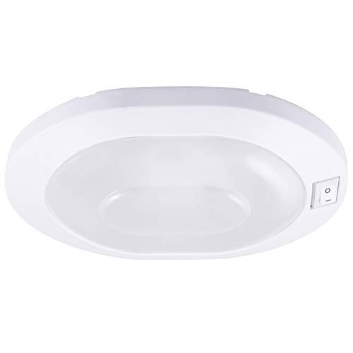 Facon 12V RV Ceiling Light with On&Off Switch, Oval Pancake Dome Light, RV Interior Light Fixture for RV Motorhomes Camper Caravan Trailer Boat - Image 1