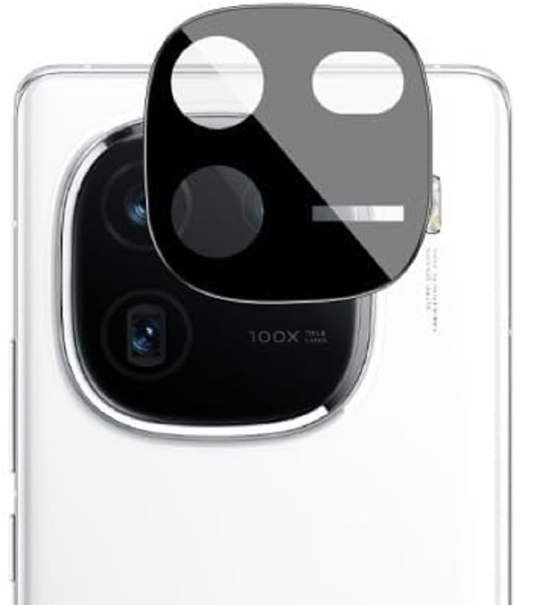 FabeKee Glass Camera Lens Protector For iQOO 12 5G | iQOO 12 Pro 5G [9H Hardness] [6D Lens Protector ] [Easy Installation] Black - Image 1