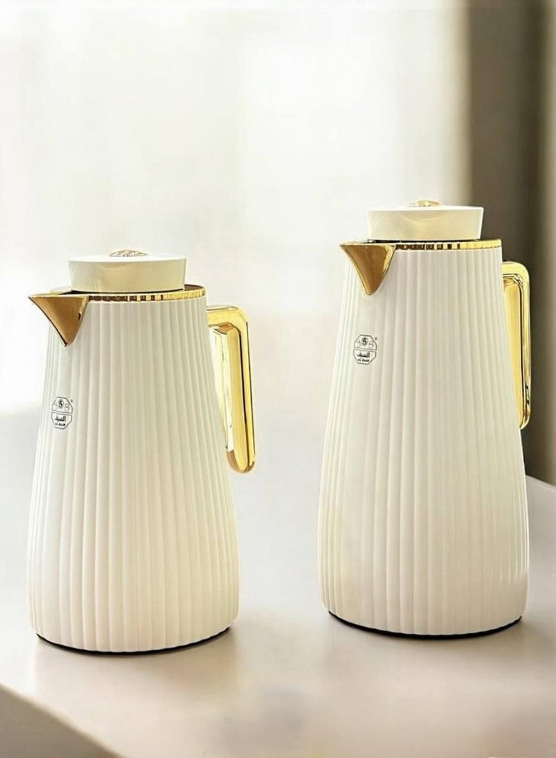 السيف  طقم ترامس لارا من السيف للشاي والقهوة لولؤي/ذهبي