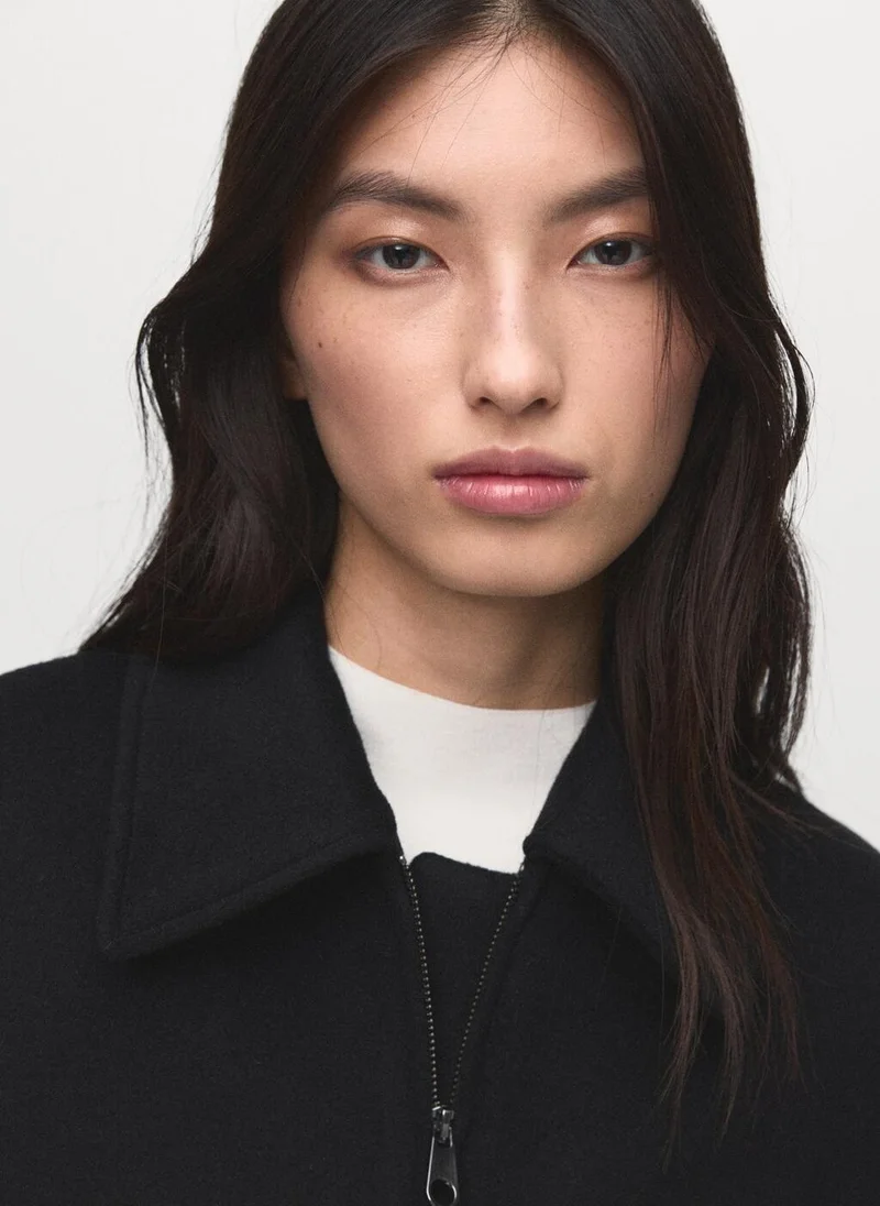 MANGO Wool bomber jacket
